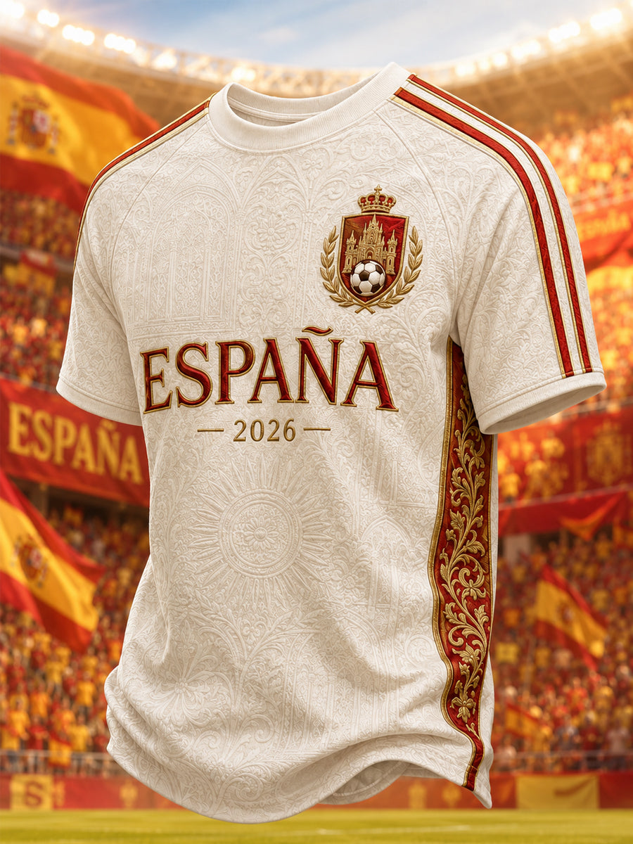 Camiseta casual estampada para hombres, regalo ideal para aficionados al fútbol