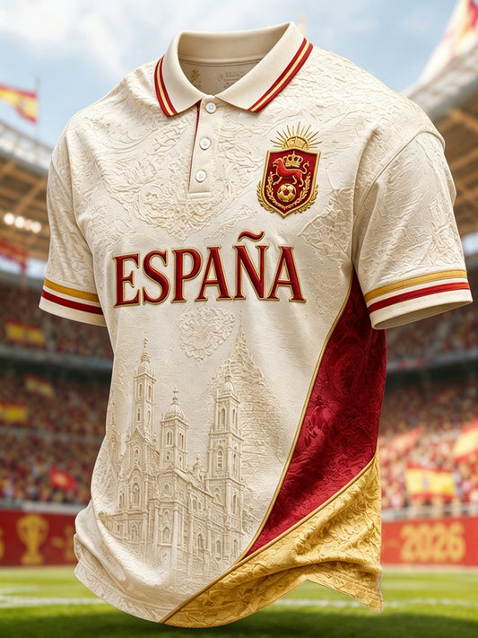 Polo casual con estampado para hombres, regalo para aficionados al fútbol