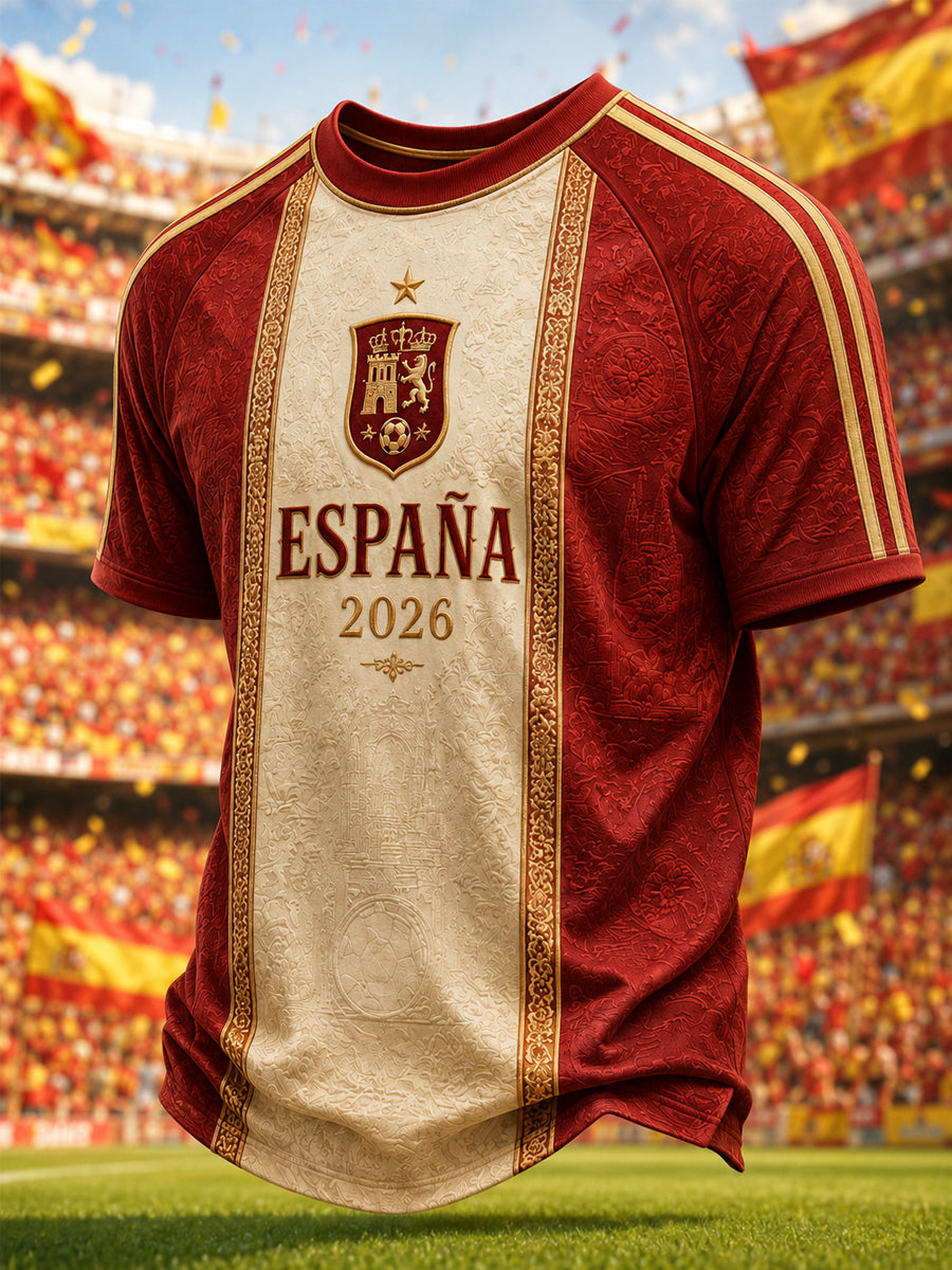 Camiseta casual estampada para hombres, regalo ideal para aficionados al fútbol