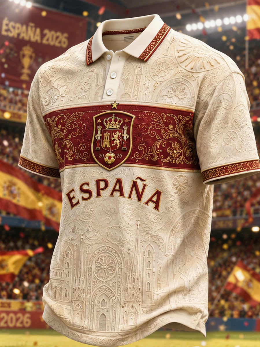 Polo casual con estampado para hombres, regalo para aficionados al fútbol
