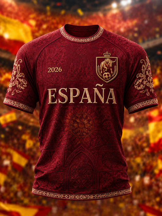 Camiseta casual estampada para hombres, ideal como regalo para aficionados al fútbol