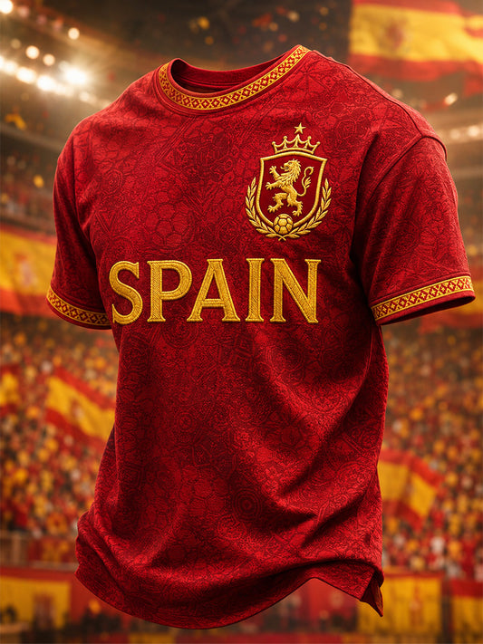 Camiseta casual estampada para hombres, ideal como regalo para aficionados al fútbol