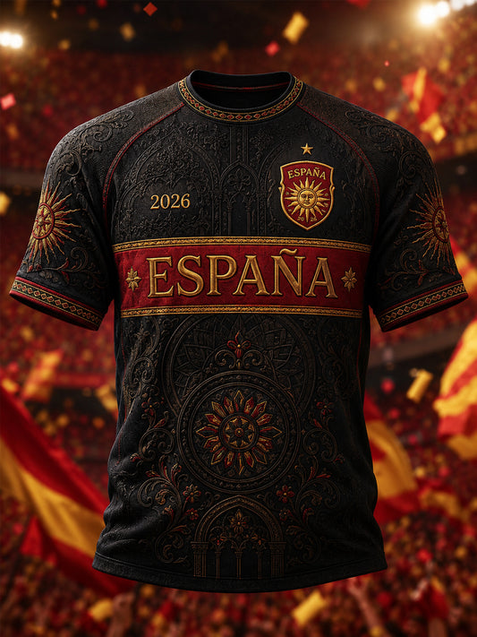 Camiseta casual estampada para hombres, ideal como regalo para aficionados al fútbol