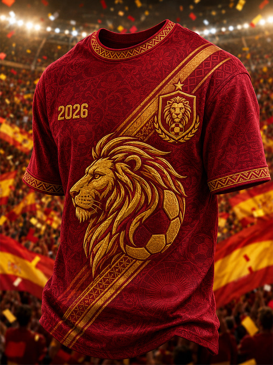 Camiseta casual estampada para hombres, ideal como regalo para aficionados al fútbol