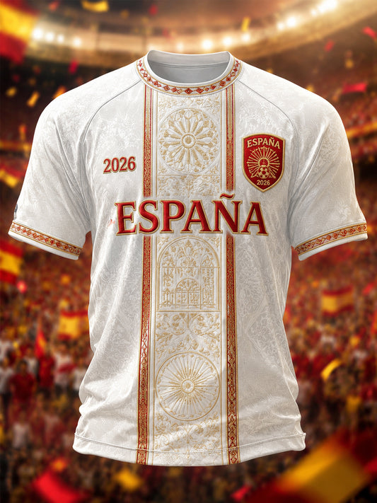 Camiseta casual estampada para hombres, ideal como regalo para aficionados al fútbol