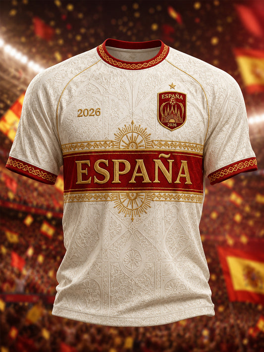 Camiseta casual estampada para hombres, ideal como regalo para aficionados al fútbol