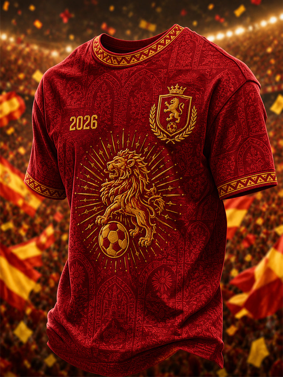 Camiseta casual estampada para hombres, ideal como regalo para aficionados al fútbol