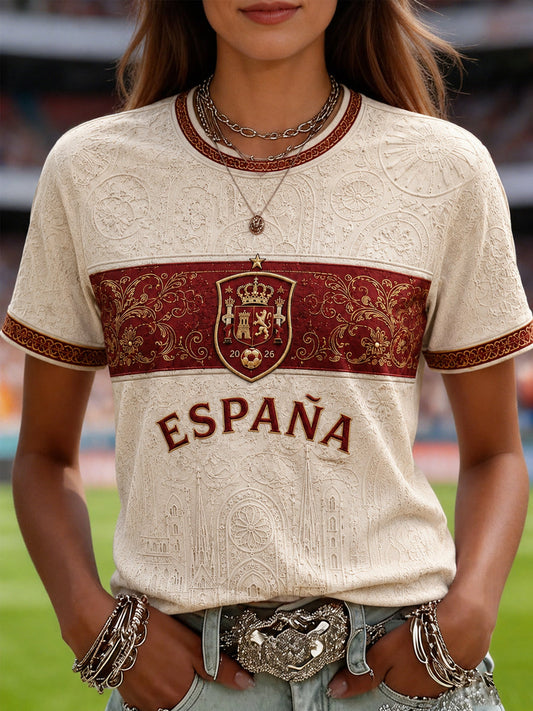 Mujer Regalo Para los aficionados al fútbol Estampado Casual Tee
