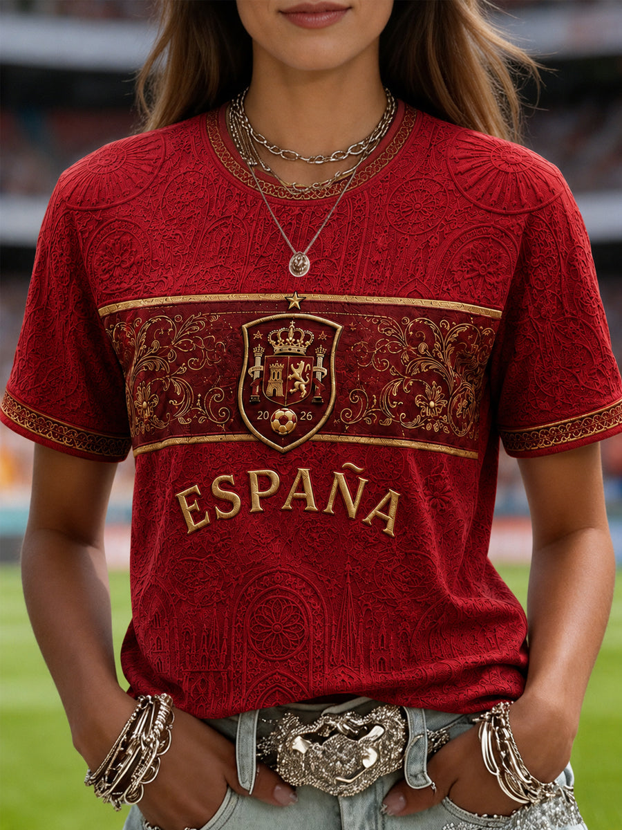 Mujer Regalo Para los aficionados al fútbol Estampado Casual Tee