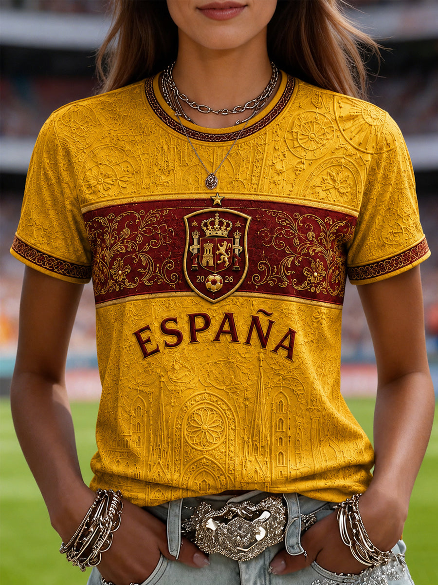 Mujer Regalo Para los aficionados al fútbol Estampado Casual Tee