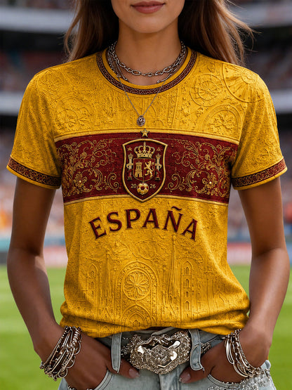 Mujer Regalo Para los aficionados al fútbol Estampado Casual Tee