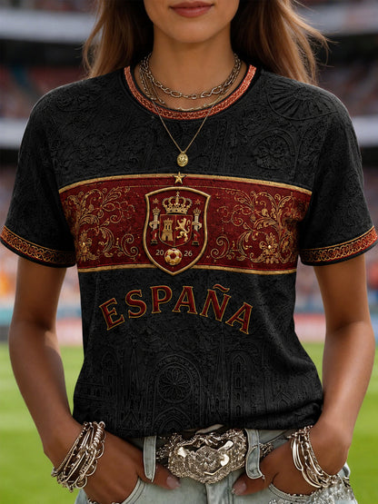 Mujer Regalo Para los aficionados al fútbol Estampado Casual Tee