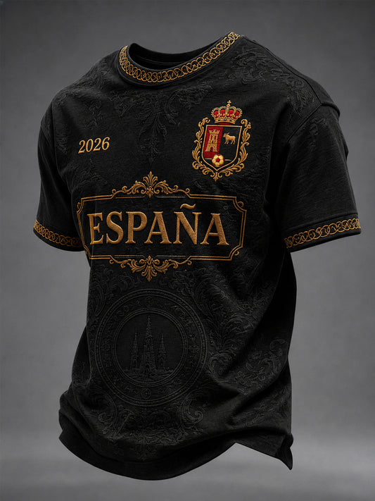 Camiseta casual estampada para hombres, ideal como regalo para aficionados al fútbol