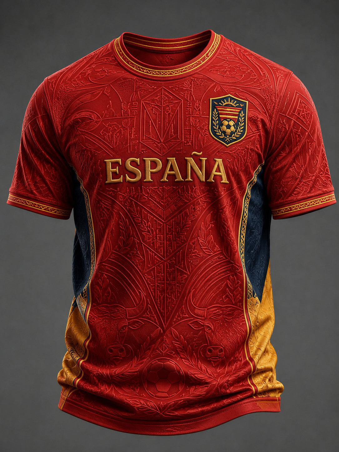 Camiseta estampada de fútbol español para hombre