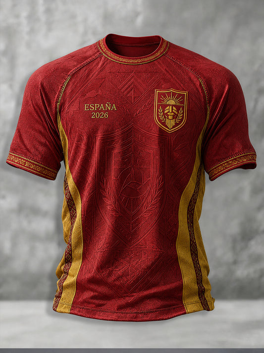 Camiseta estampada para aficionados al fútbol español de hombre