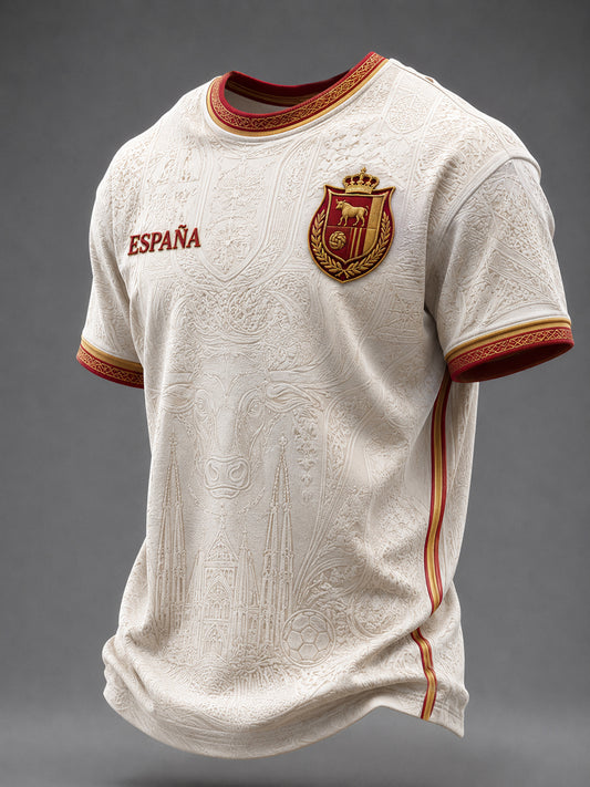 Camiseta estampada de fútbol español para hombre