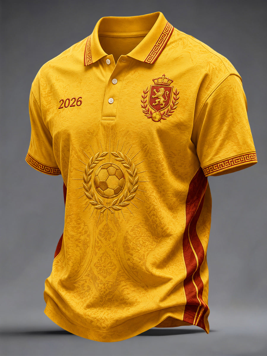 Men's Gift For Football Fans Print Casual Polo