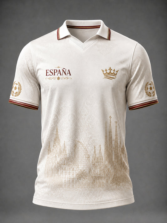Camiseta estampada de fútbol español para hombre