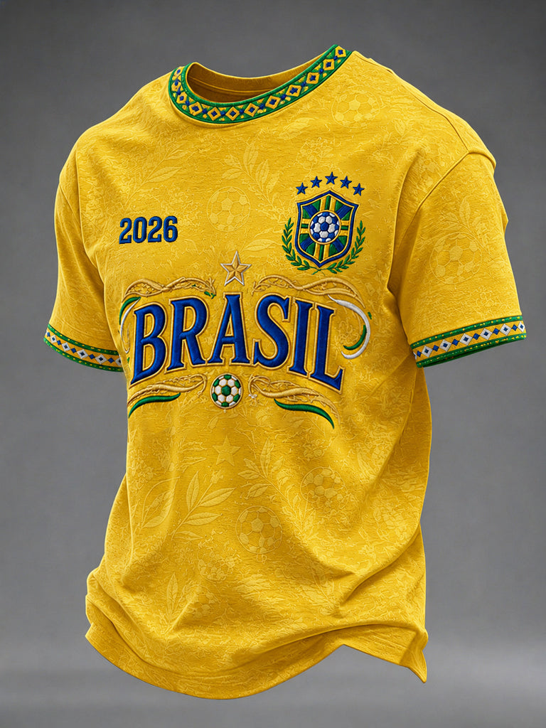 Camiseta casual estampada para hombres, ideal como regalo para aficionados al fútbol