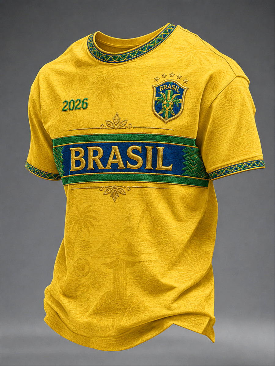 Camiseta casual estampada para hombres, ideal como regalo para aficionados al fútbol