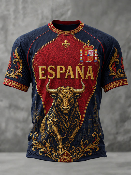 Camiseta casual estampada para hombres, ideal como regalo para aficionados al fútbol