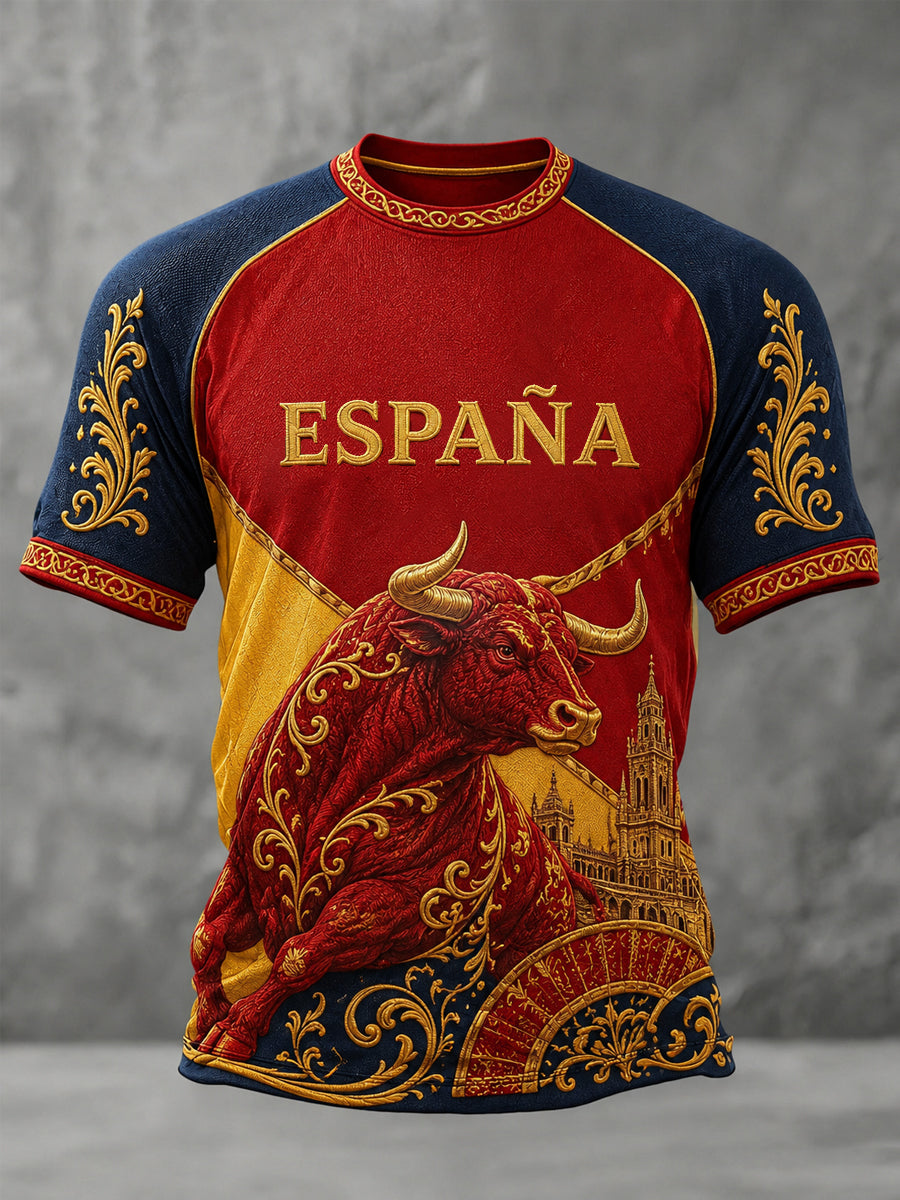 Camiseta casual estampada para hombres, ideal como regalo para aficionados al fútbol