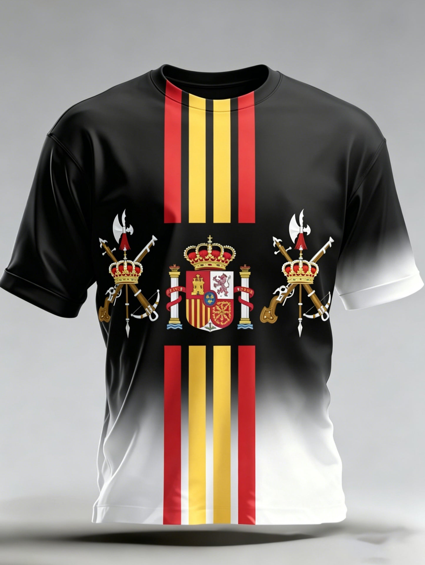 Camiseta estampada de arte para hombre con temática de veteranos españoles