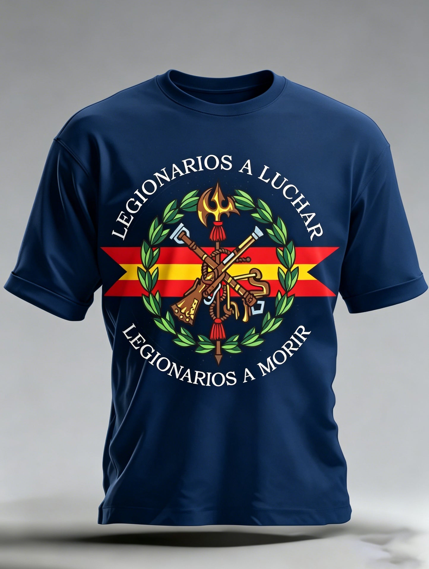 Camiseta Veterano-Themed española de la impresión del arte de los hombres