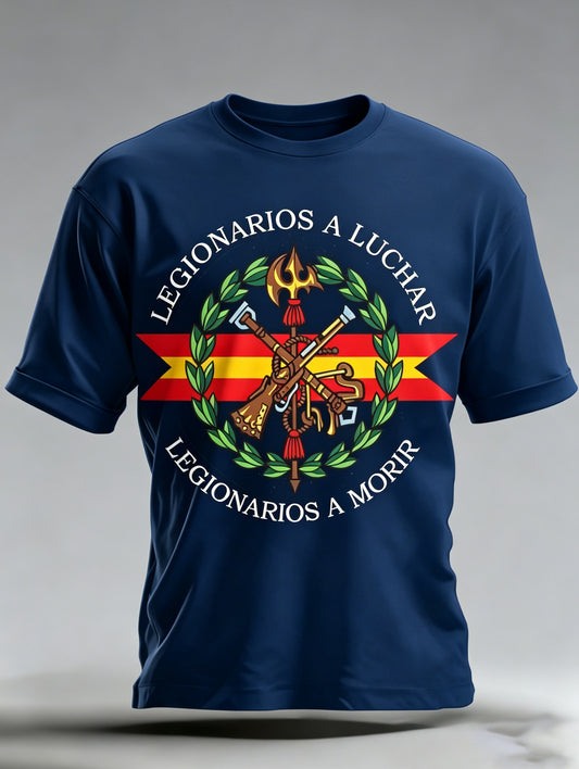 Camiseta Veterano-Themed española de la impresión del arte de los hombres