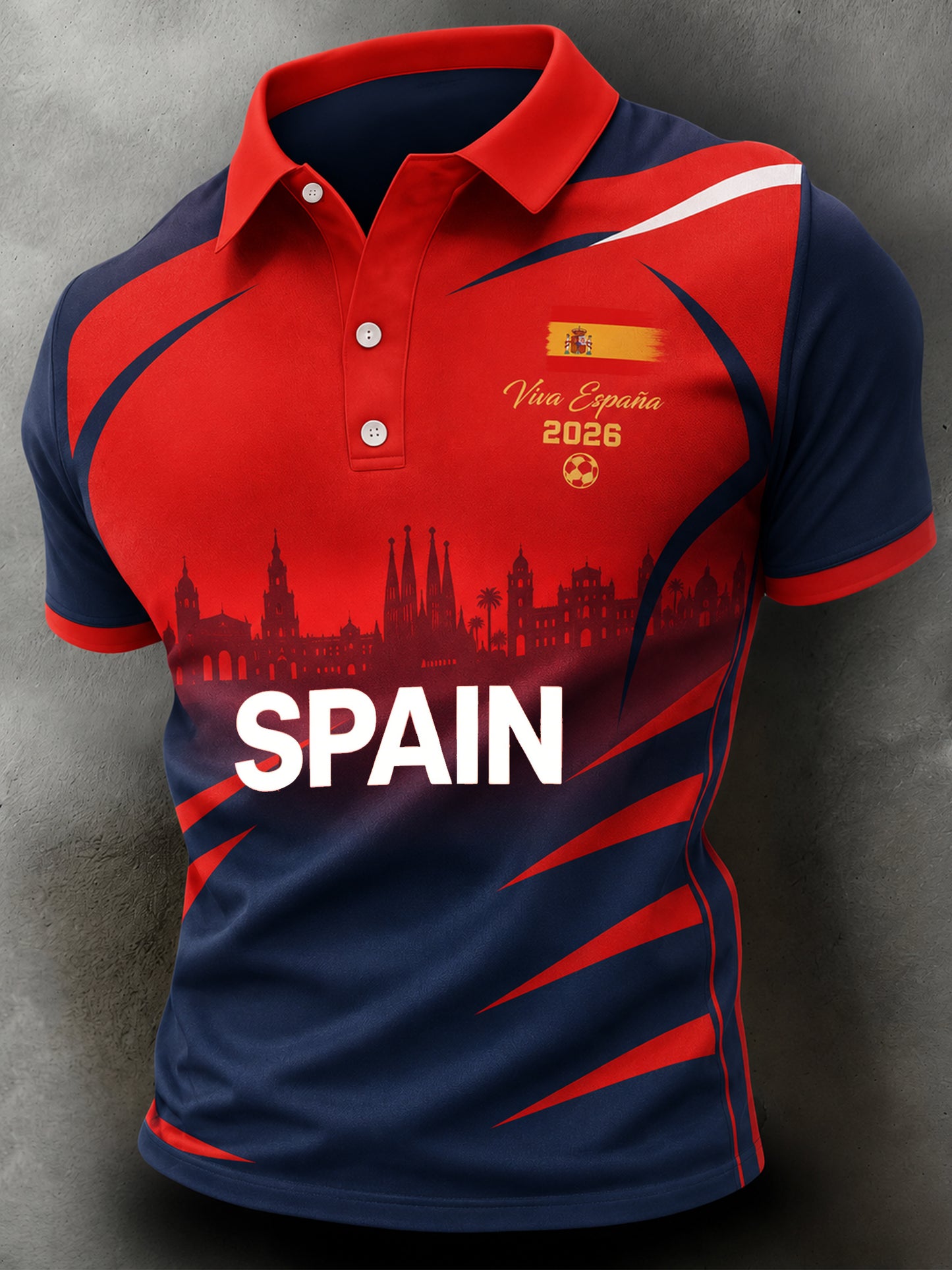Partido de fútbol español de los hombres que anima Fan Art Print Polo