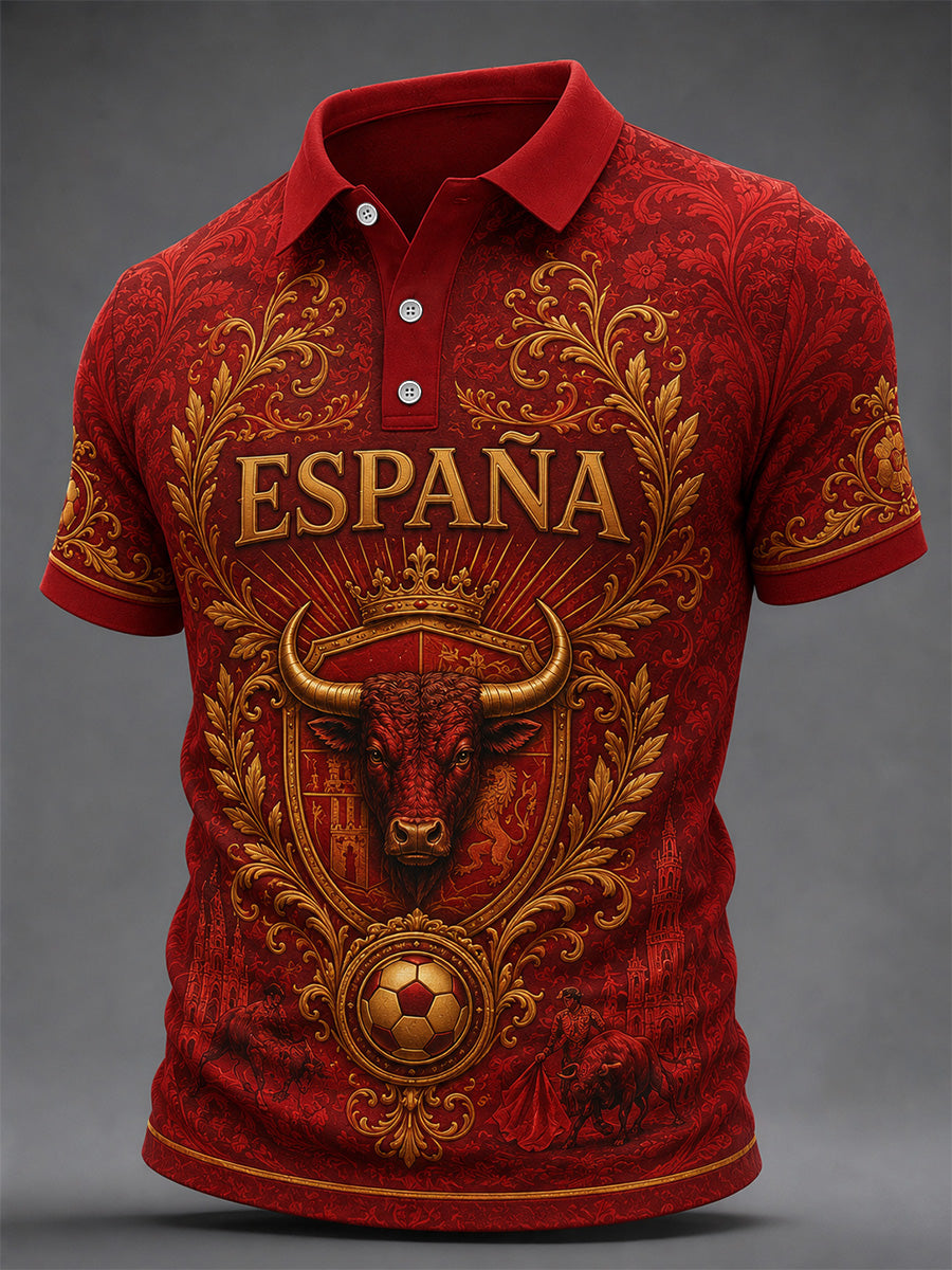 Hombre Regalo para Ventiladores de fútbol Estampado Casual Polo