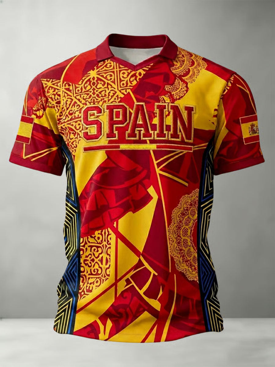 Camisetas casuales con estampado artístico para amantes del fútbol español
