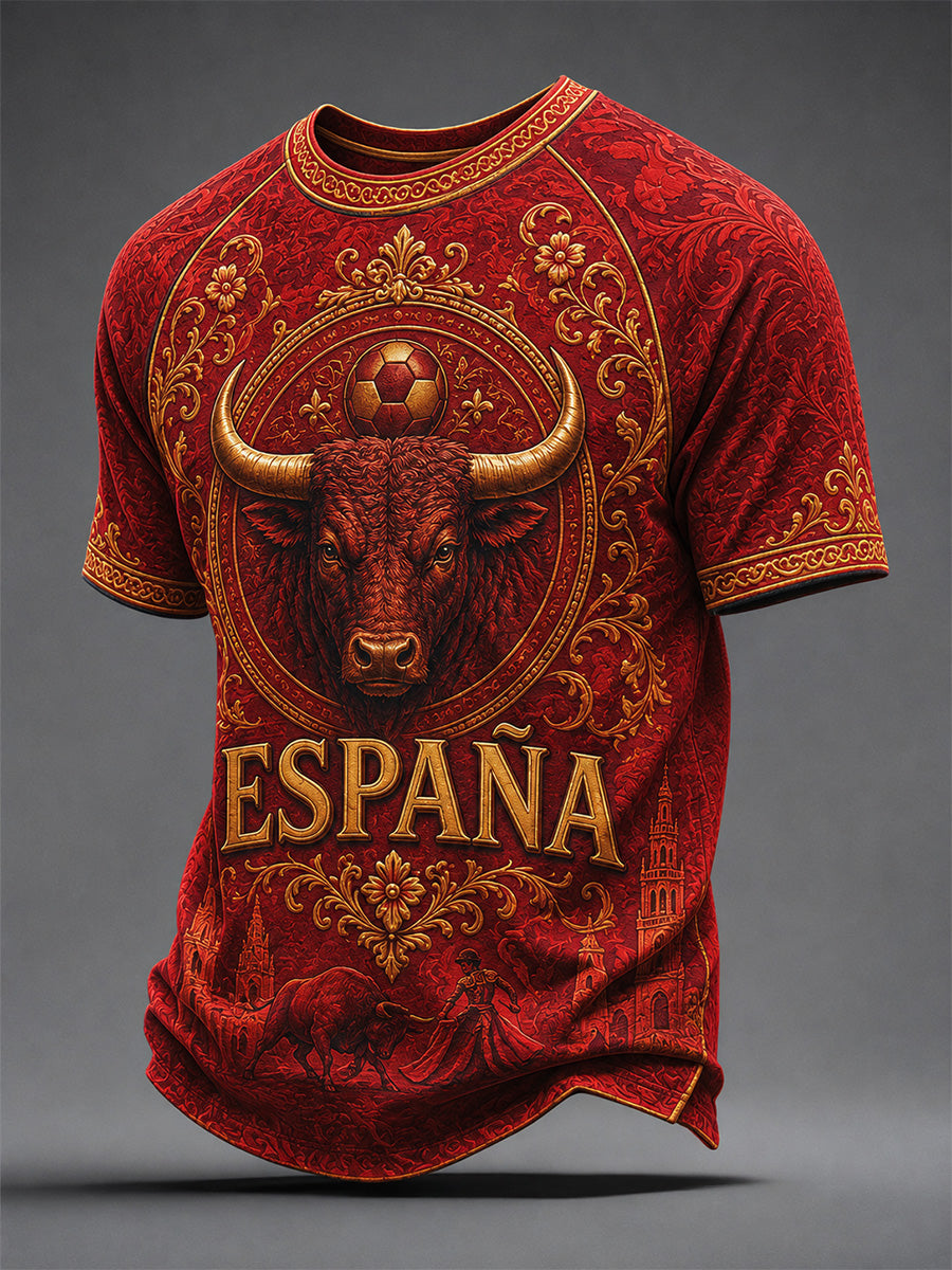 Camiseta casual estampada para hombres, regalo ideal para aficionados al fútbol