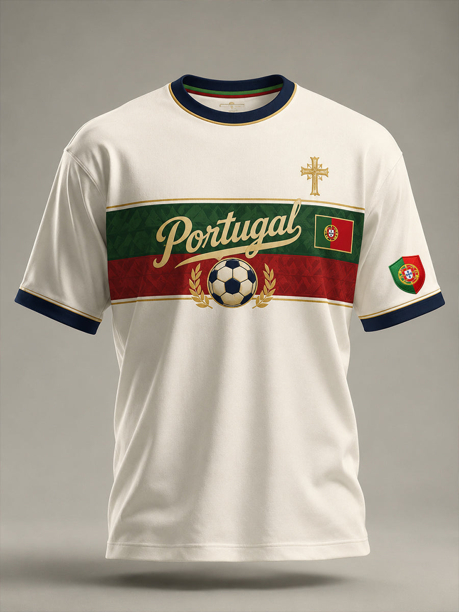 Camiseta con estampado de arte Portugal Football Match Support para hombre