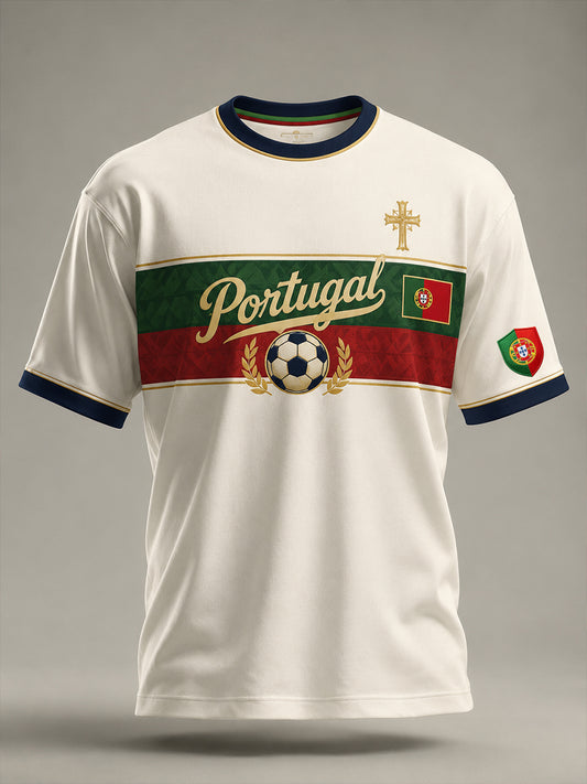 Camiseta con estampado de arte Portugal Football Match Support para hombre