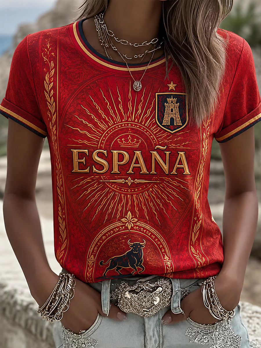 Camiseta informal estampada para mujeres, regalo para aficionados al fútbol