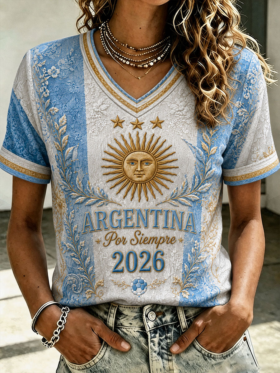 Camiseta de manga corta Argentina Football para mujer