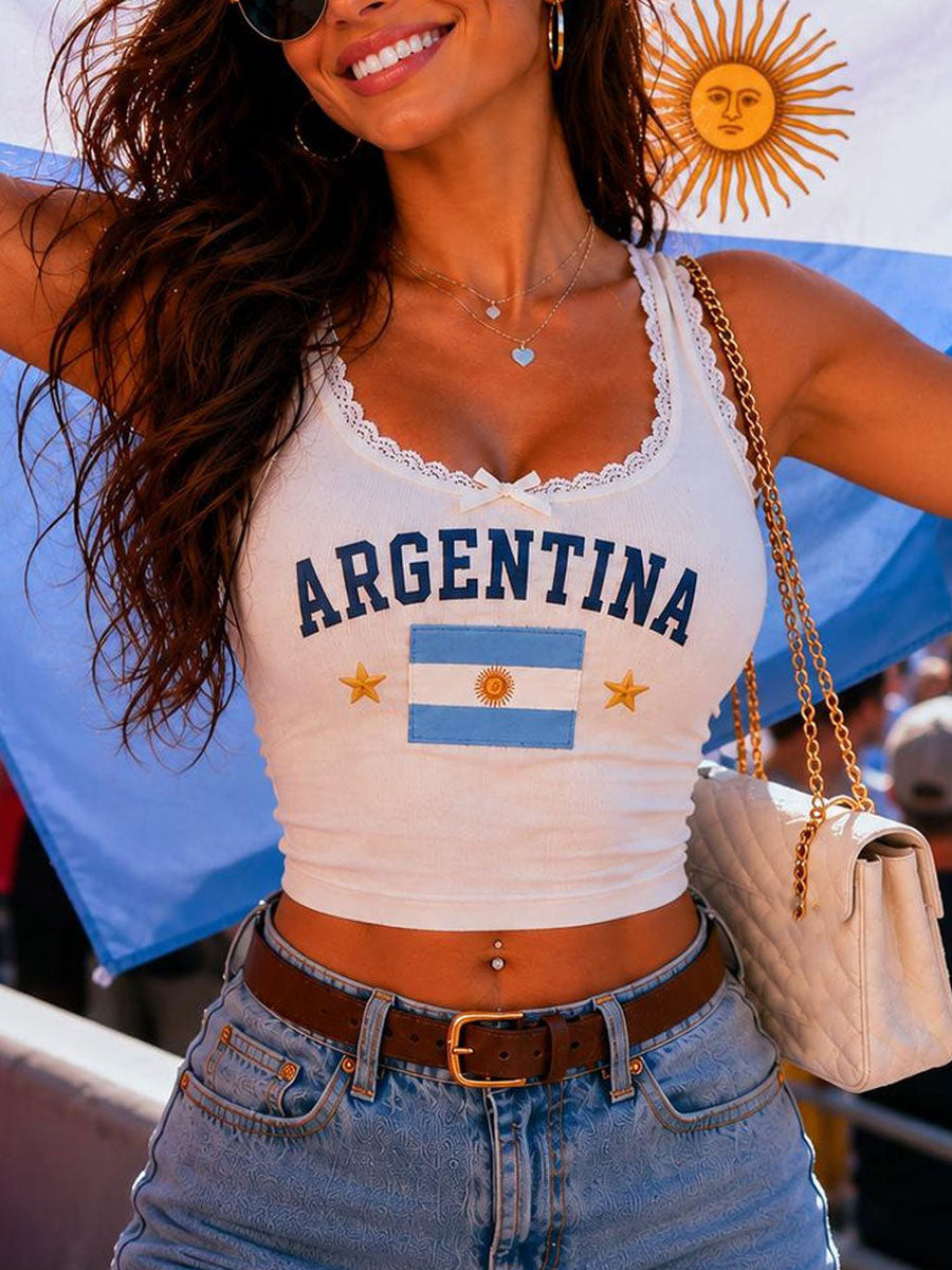 Chaleco casual de fútbol argentino para mujer