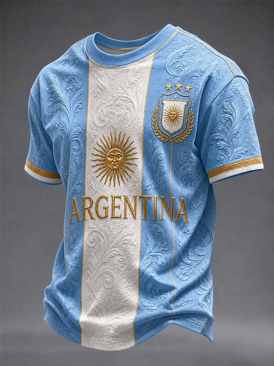 Camiseta manga corta de fútbol argentino para hombre