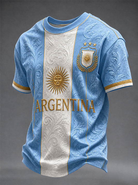 Camiseta manga corta de fútbol argentino para hombre