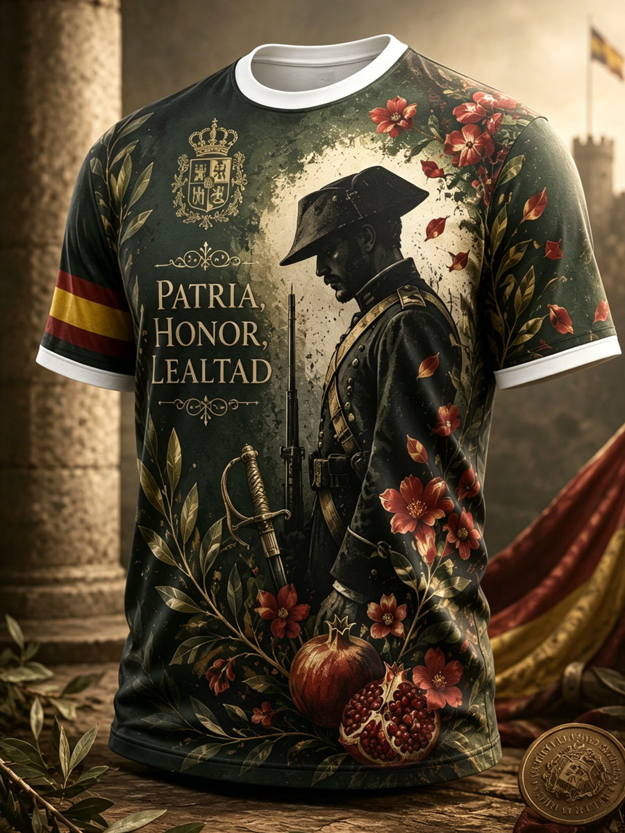Camiseta con estampado artístico conmemorativo para hombres, categoría veteranos, en español