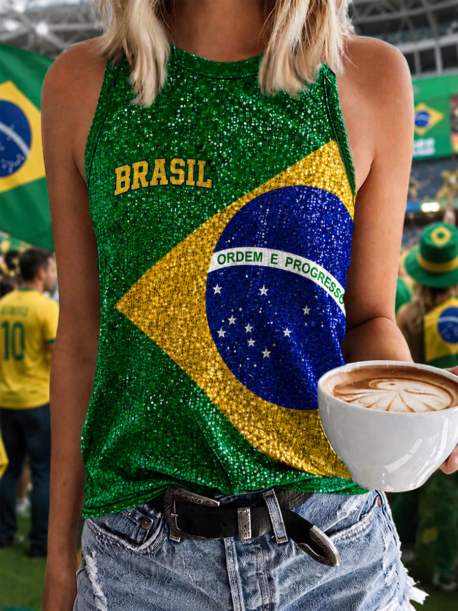 Chalecos de impresión de arte de regalo de fútbol de Brasil para mujer