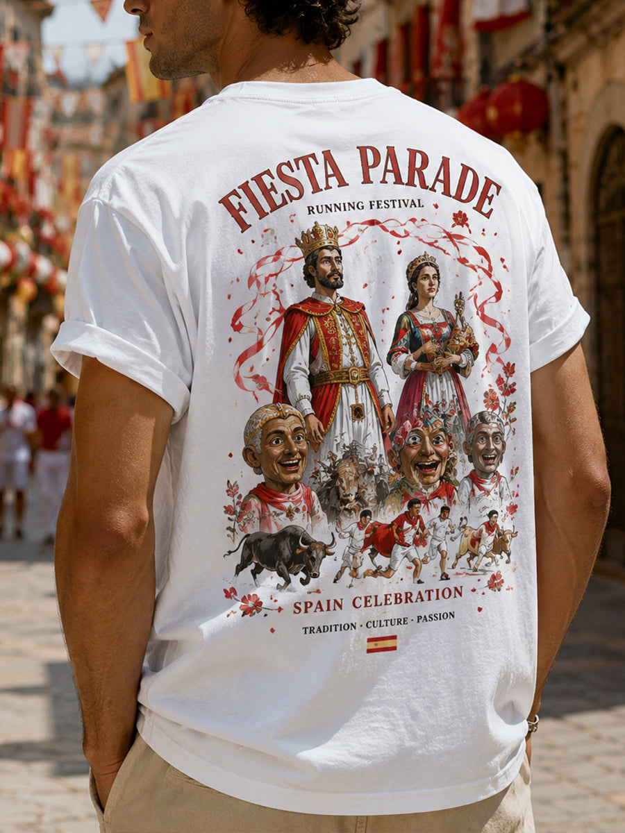 Camiseta de hombre de manga corta con estampado gráfico de la corrida de los toros