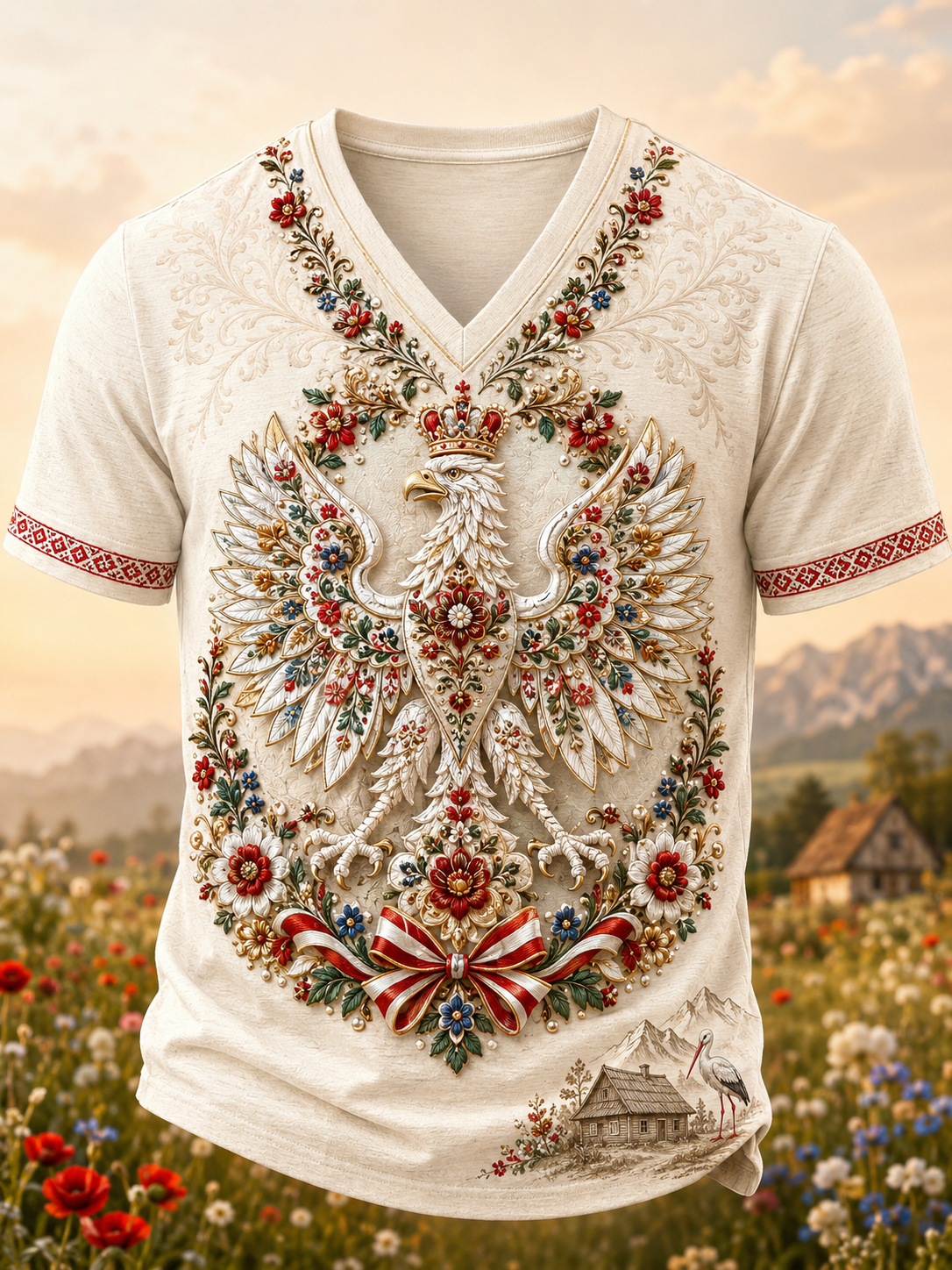 Camiseta Poland con cuello en V para hombre