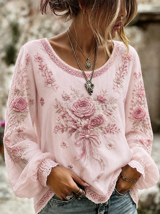 Camisa de lino de algodón Rose Of Tralee para mujer