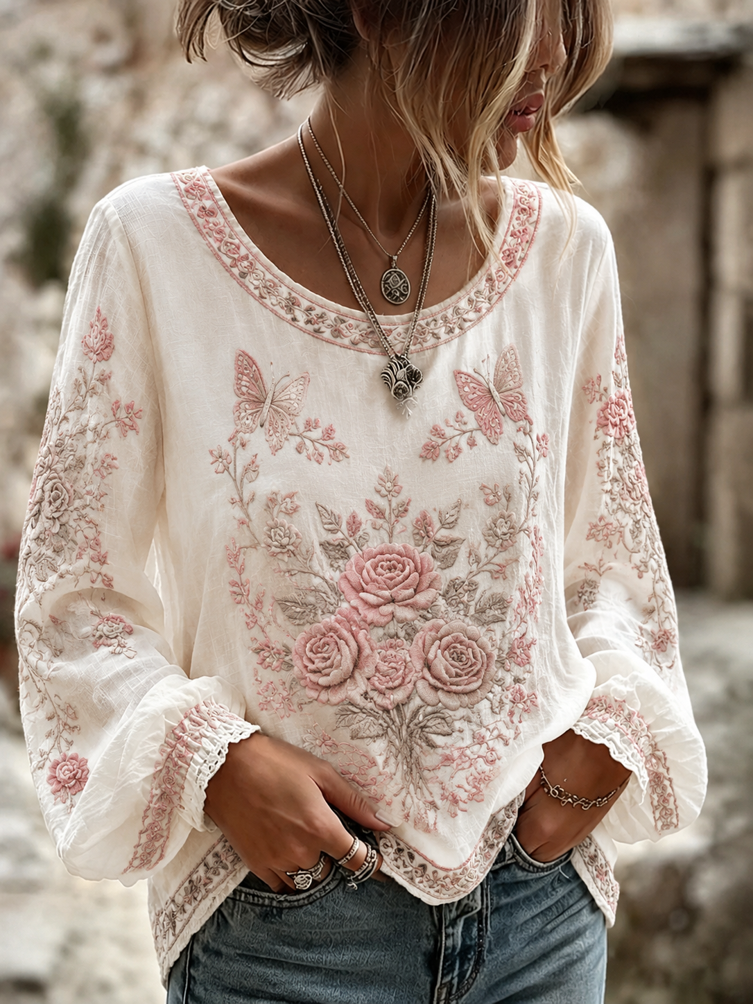 Camisa de lino de algodón Rose Of Tralee para mujer