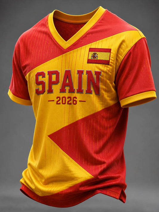 Camiseta con cuello en v de los hombres