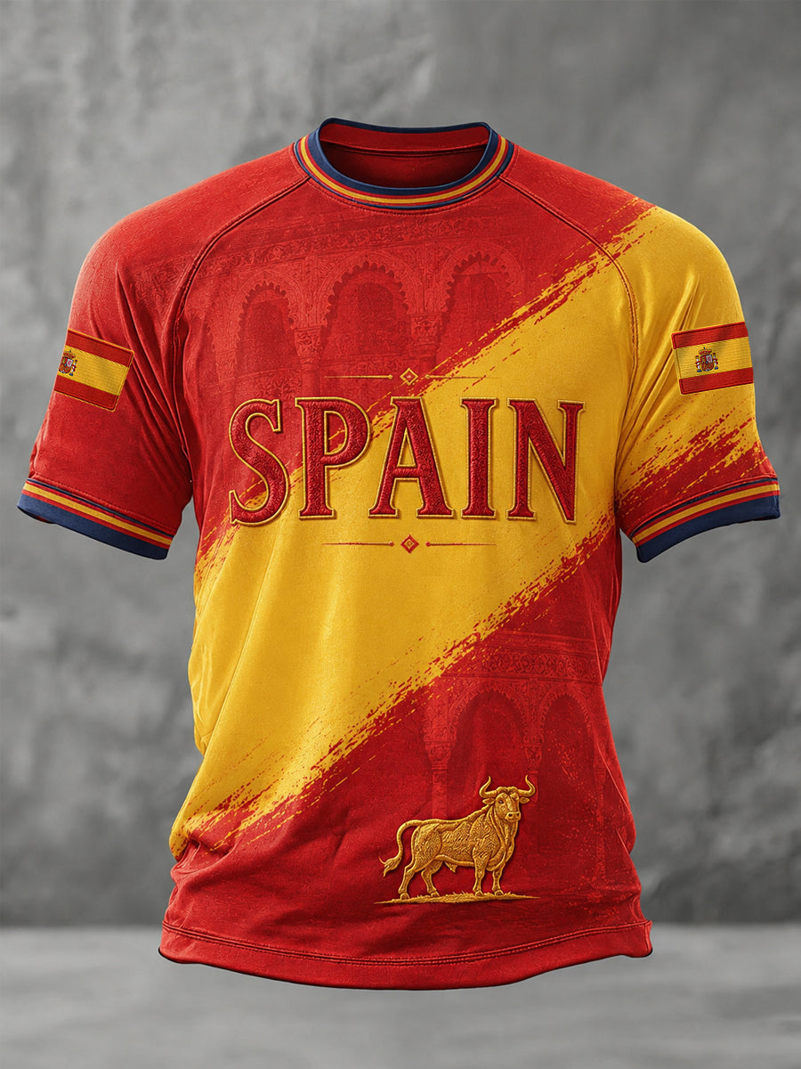 Camiseta Casual Estampado España para hombre