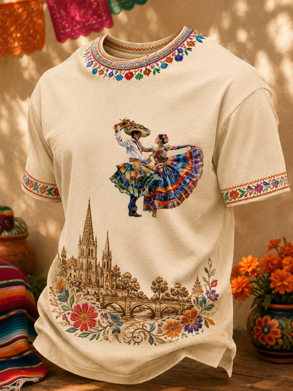 Camiseta de manga corta estampada para el Mes de la Herencia Hispana masculina