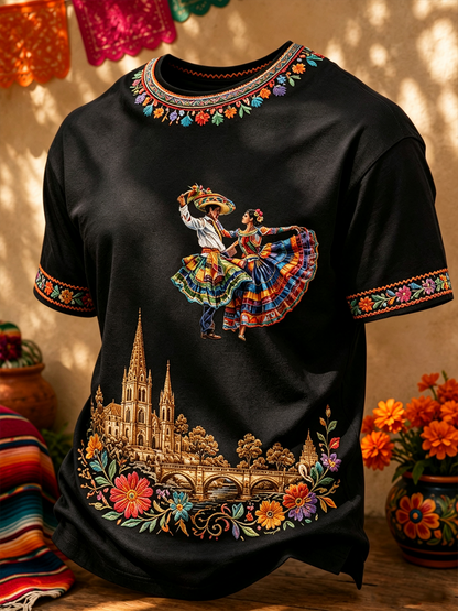 Camiseta de manga corta estampada para el Mes de la Herencia Hispana masculina